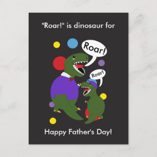 Glad fadersdag dinosaurie från son Personlig Vykort