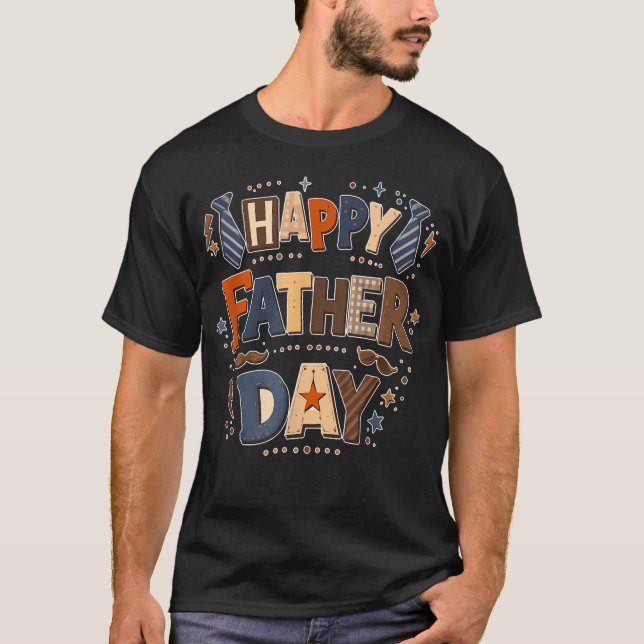 Glad fadersdag Färgrik pappa älskare T Shirt (Framsida)