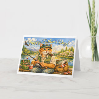 Glad fadersdag från din fiskande gingerkattpappa tack kort