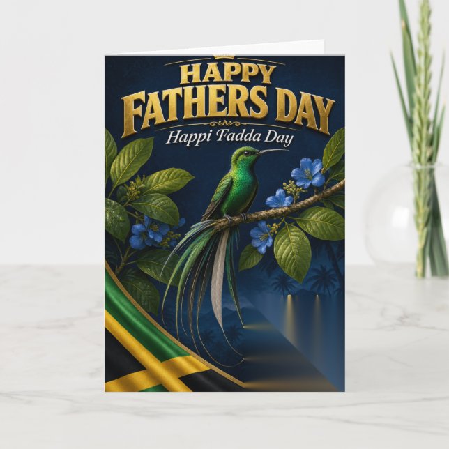 Glad fadersdag från Jamaica, visa pappa kärlek.  Kort (Framsida)