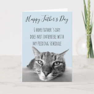 Glad fadersdag från katt till människa humor kort