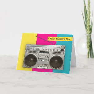 Glad fadersdag gammal skol Boombox Humor Helgkort