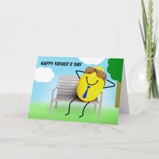Glad fadersdag God ägg Avslappnande humor  Helgkort (Framsida)