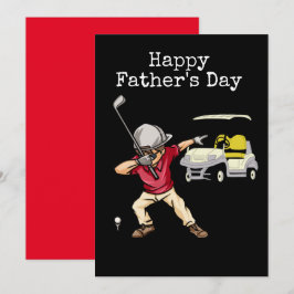 Glad fadersdag golfare dabba svart    julkort