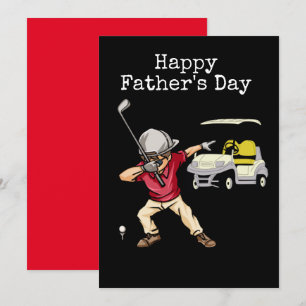 Glad fadersdag golfare dabba svart julkort