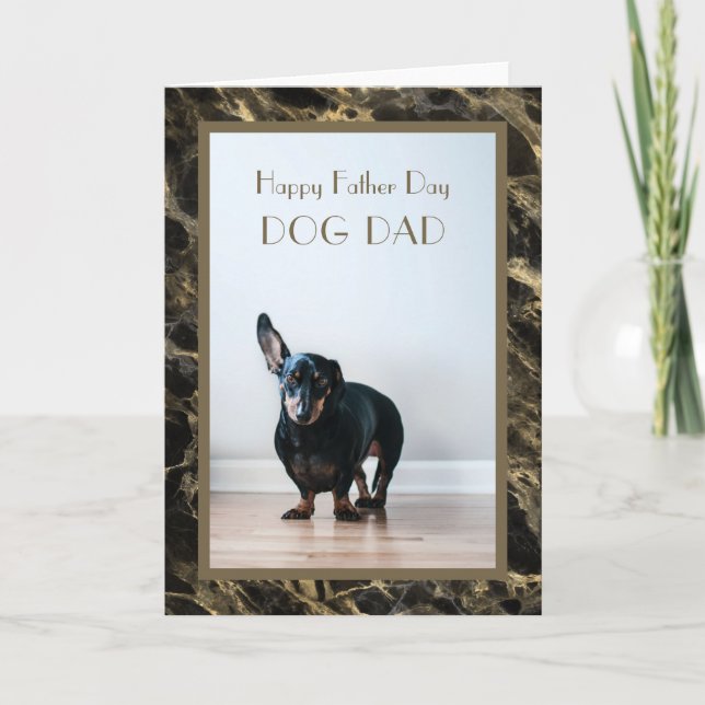 Glad fadersdag Hundpappa Foto Kort (Framsida)