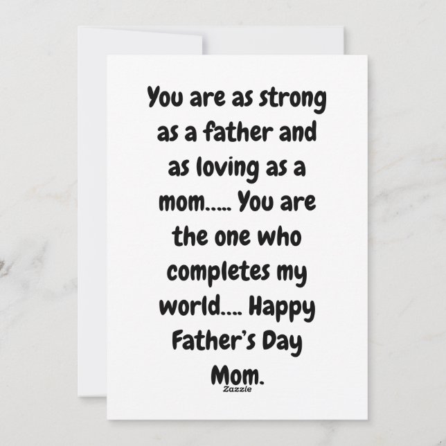Glad fadersdag mamma kort (Baksida)