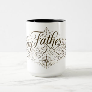 Glad fadersdag Mountain Ridge Utomhus Mugg Konst