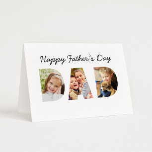 Glad fadersdag pappa anpassad fotokollage kort