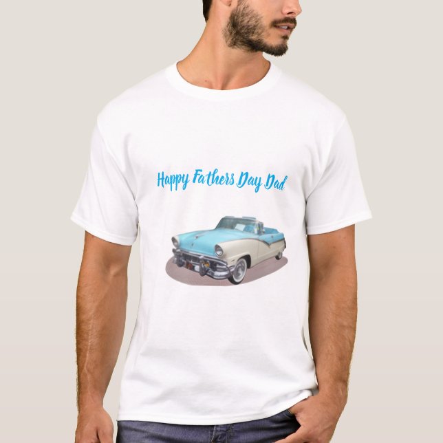 Glad fadersdag pappa klassisk bil t shirt (Framsida)
