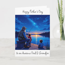 Glad fadersdag pappa och farfar kort