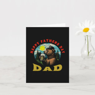 Glad fadersdag pappa ölbryggare björn utomhus kort