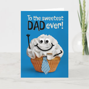 Glad fadersdag pappa Sötaste cupcakes med kaffe Helgkort