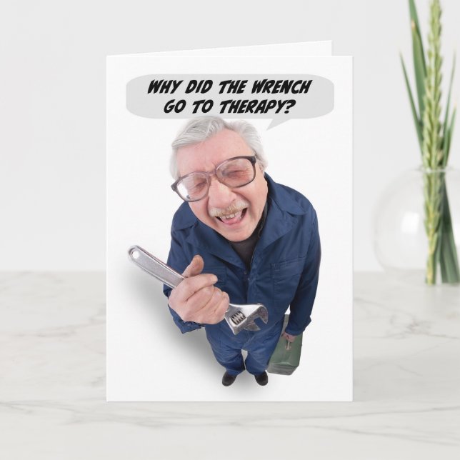 Glad fadersdag Rolig kille som berättar fadersskäm Helgkort (Framsida)