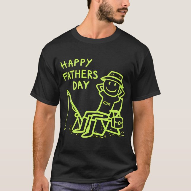 Glad fadersdag - Roligt fiskegåva T Shirt (Framsida)