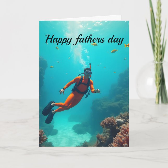 Glad fadersdag snorkelaren tack kort (Framsida)