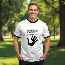 Glad fadersdag T-shirt med handavtryck