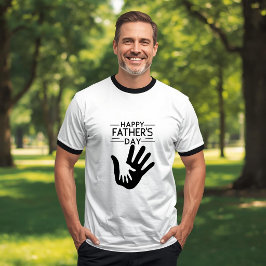 Glad fadersdag T-shirt med handavtryck