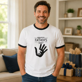 Glad fadersdag T-shirt med handavtryck