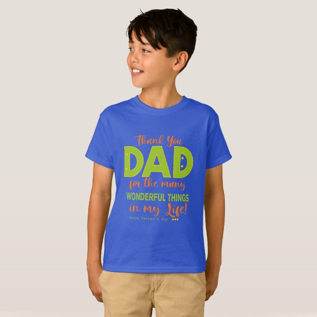 Glad fadersdag Tack Pappa T-shirt  (Hel framsida)