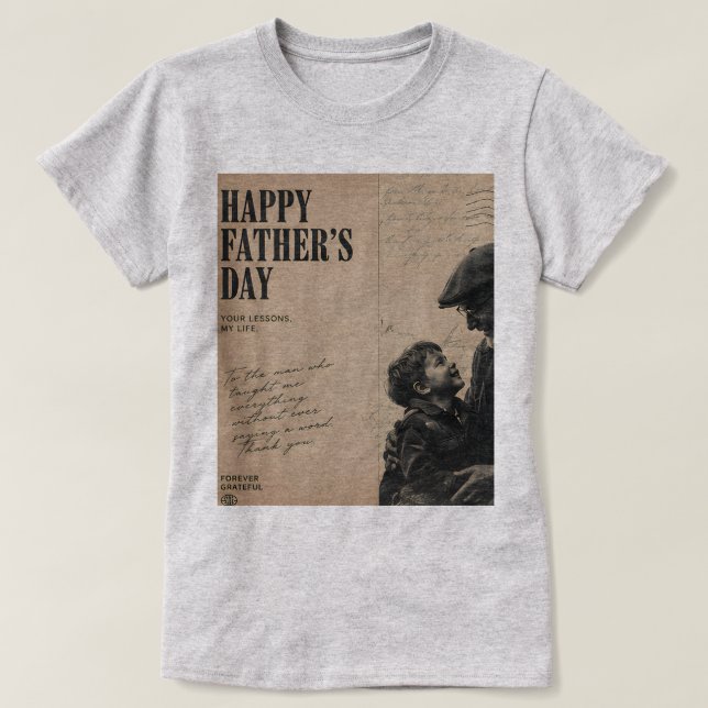 Glad fadersdag Vintage brev och farfar  T Shirt (Design framsida)