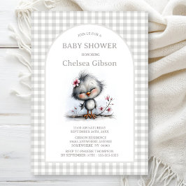 Glad fågel baby shower inbjudningar