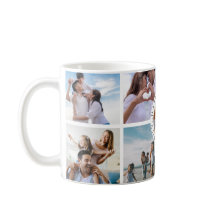 Glad familj Foto Collage Mugg – Anpassningsbar pre