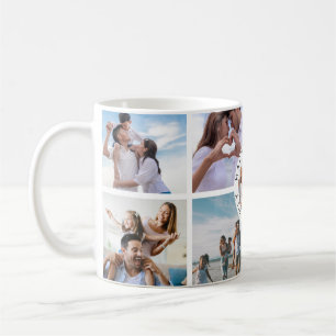 Glad familj Foto Collage Mugg – Anpassningsbar pre