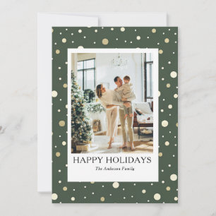 Glad familj Holiday Photo Card modern enkel Julkort
