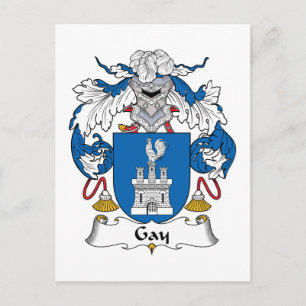 Glad familjvapensköld vykort