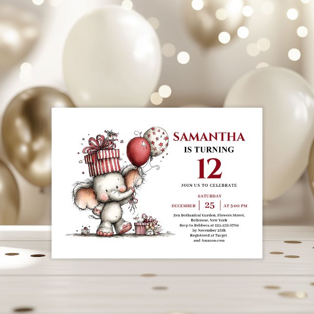 Glad fantasifull djurtema barnkalasinbjudan inbjudningar (Happy whimsical animals theme kids birthday invitation

)