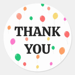 glad färgfull ballonger födelsedag runt klistermärke