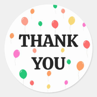 glad färgfull ballonger födelsedag runt klistermärke