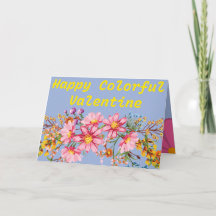 Glad färgglad Alla hjärtans dags-kort