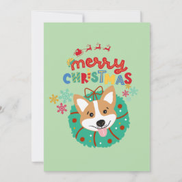 Glad Färgglad God Jul Husky Hund Julkort