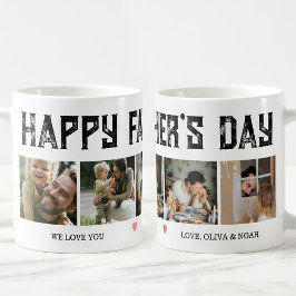 Glad fars dag Anpassad 5-foto-present till pappa Kaffemugg