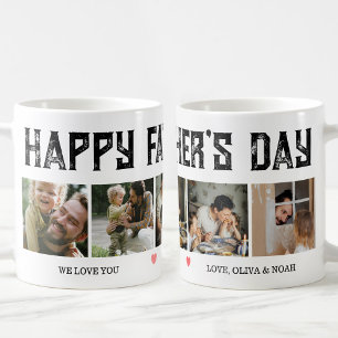 Glad fars dag Anpassad 5-foto-present till pappa Kaffemugg