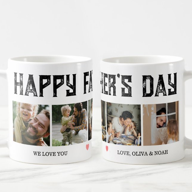 Glad fars dag Anpassad 5-foto-present till pappa Kaffemugg (Skapare uppladdad)