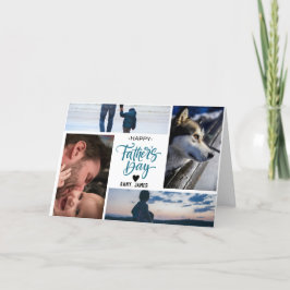 Glad fars dag Anpassad fotokollagekort Tack Kort