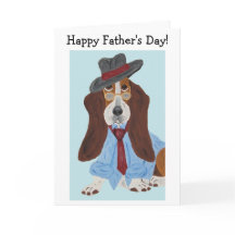 Glad fars dag Basset Hound i skjorta och slips
