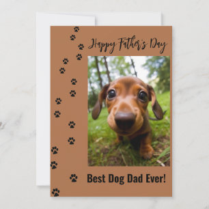 Glad fars dag Bästa hundpappa någonsin Foto Julkort