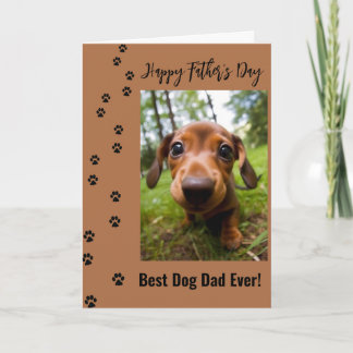 Glad fars dag Bästa hundpappa någonsin Foto Kort