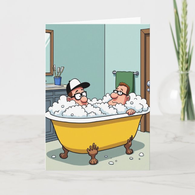 Glad fars dag Bubbelbad-kort Kort (Framsida)