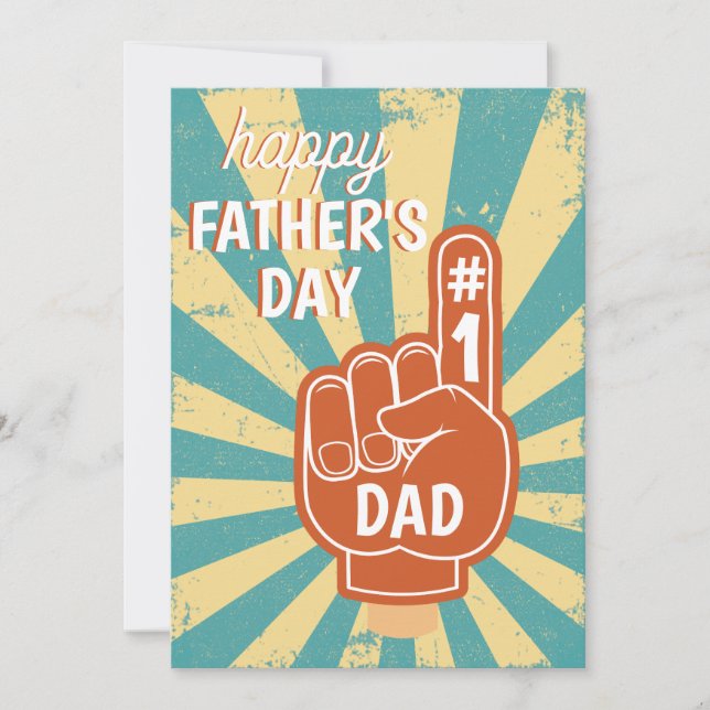 Glad fars dag Cool Retro Bästa pappa Grön Julkort (Framsida)