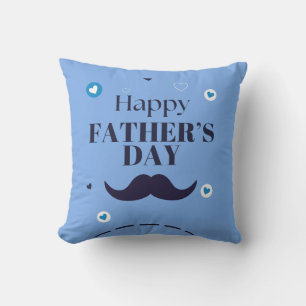 Glad fars dag – Design med mustasch och hjärta Kudde