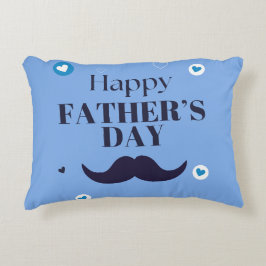 Glad fars dag – Design med mustasch och hjärta Prydnadskudde