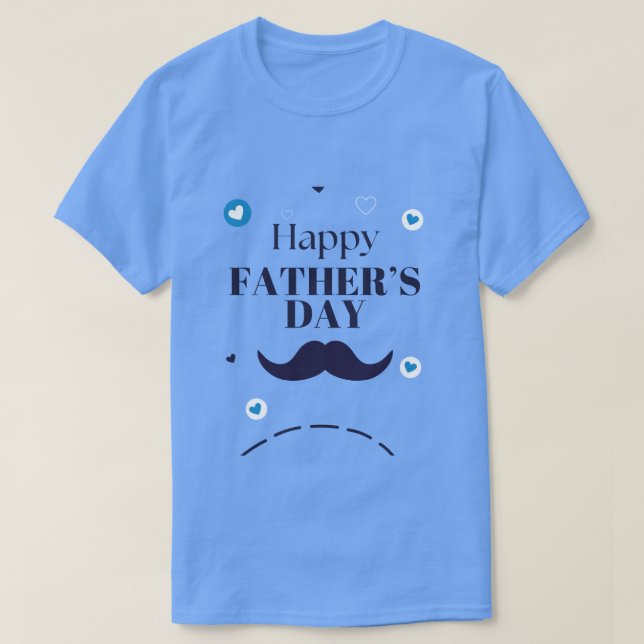 Glad fars dag – Design med mustasch och hjärtan T Shirt (Design framsida)