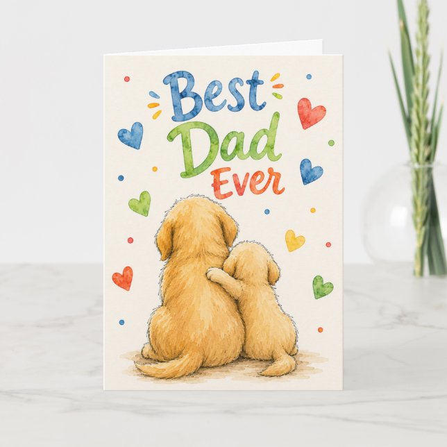 Glad fars dag Djurhälsning Kort (Framsida)
