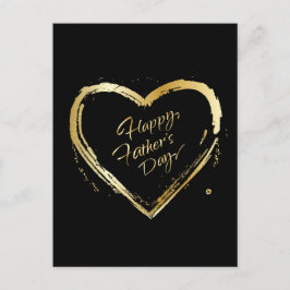 Glad fars dag! Elegant Guld Hjärtan Kalligrafi Helg Vykort