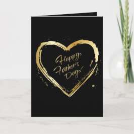 Glad fars dag! Elegant Guld Hjärtan Kalligrafi Helgkort